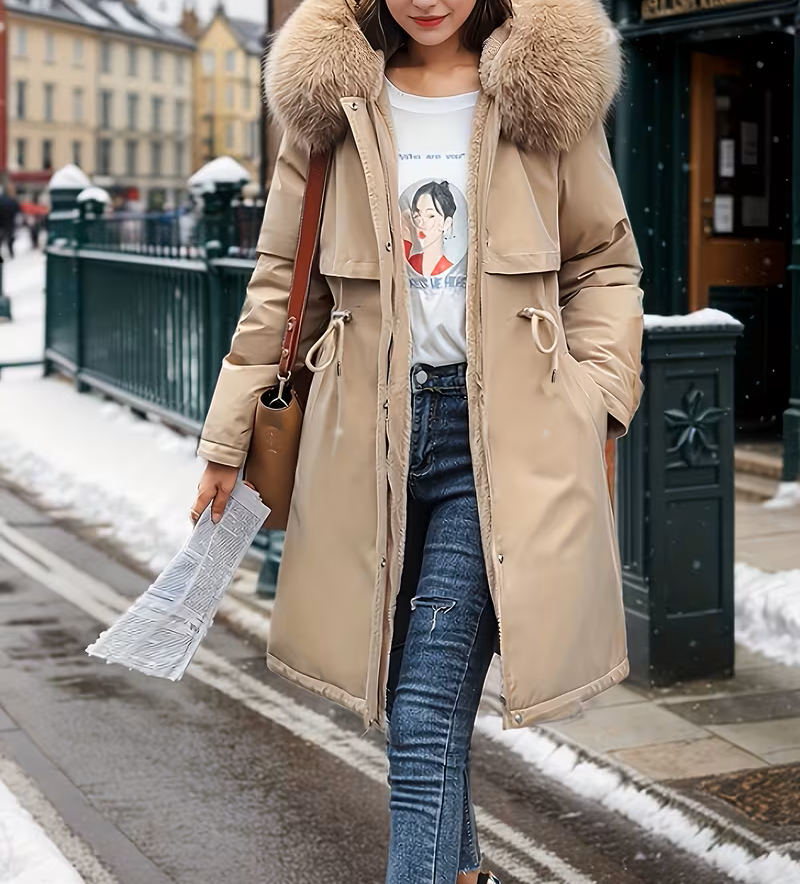 Astrid | Vinterparka med Pelskrave