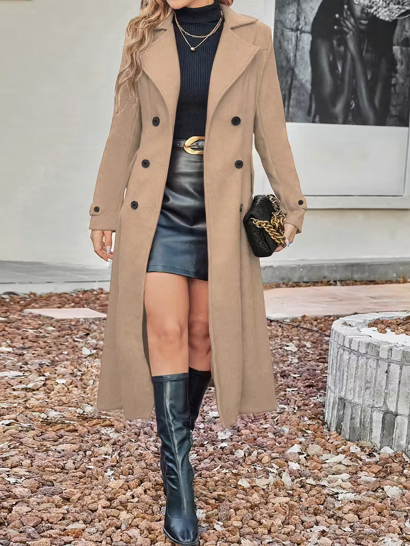 Sofia | Lang Dobbeltrækkede Frakke