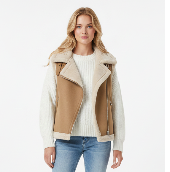 Ida | Ærmeløs jakke med pels