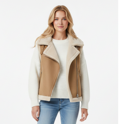 Ida | Ærmeløs jakke med pels