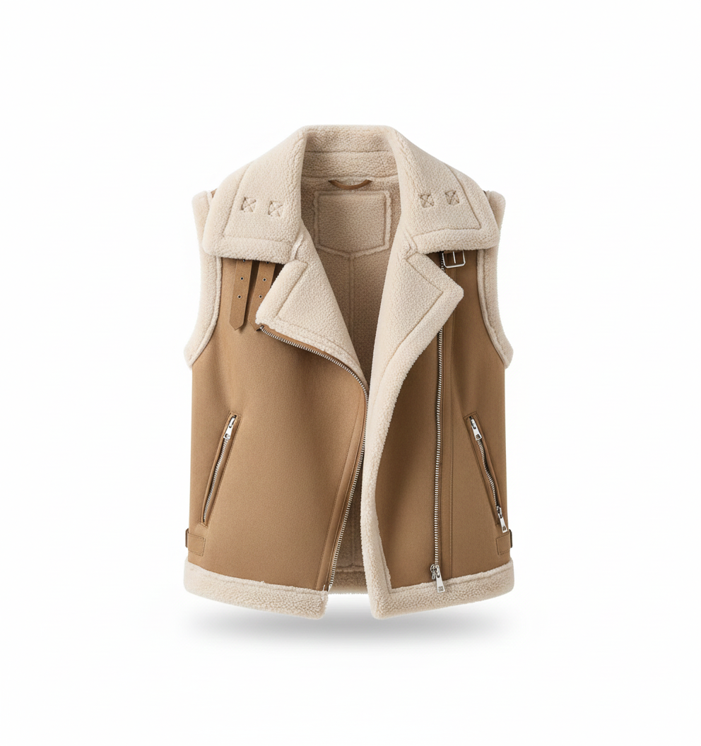 Ida | Ærmeløs jakke med pels