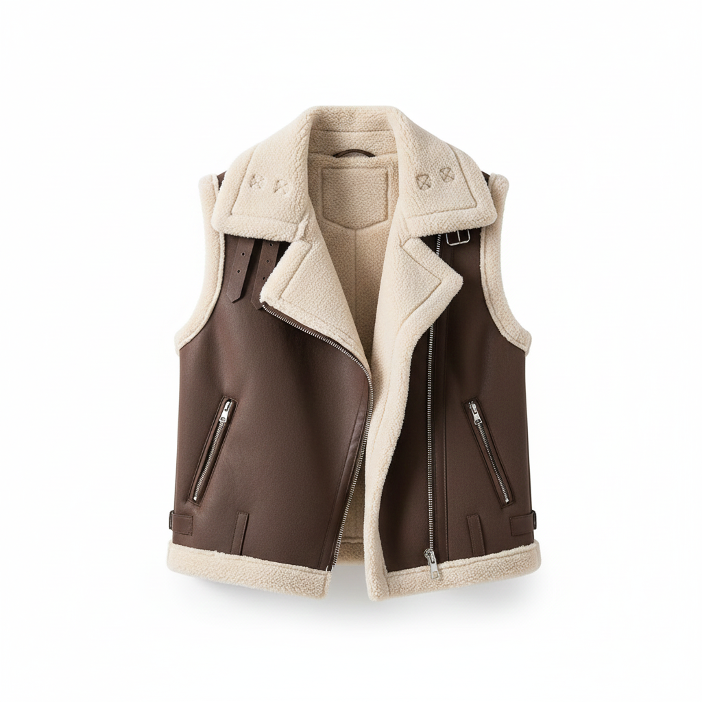 Ida | Ærmeløs jakke med pels