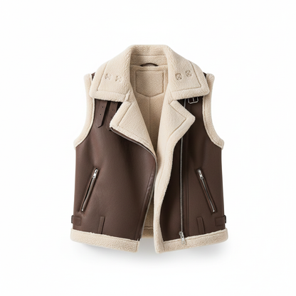 Ida | Ærmeløs jakke med pels