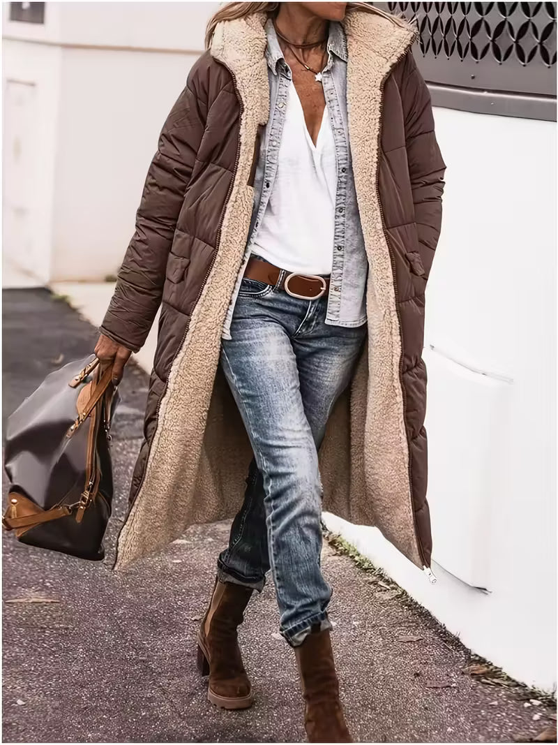 Liva | Let og Varm Hættejakke i Dobbeltstof