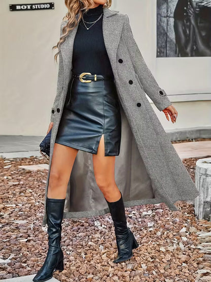 Sofia | Lang Dobbeltrækkede Frakke