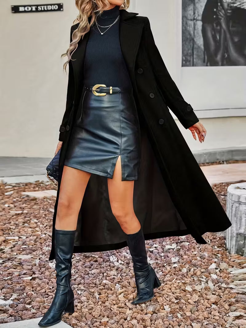 Sofia | Lang Dobbeltrækkede Frakke