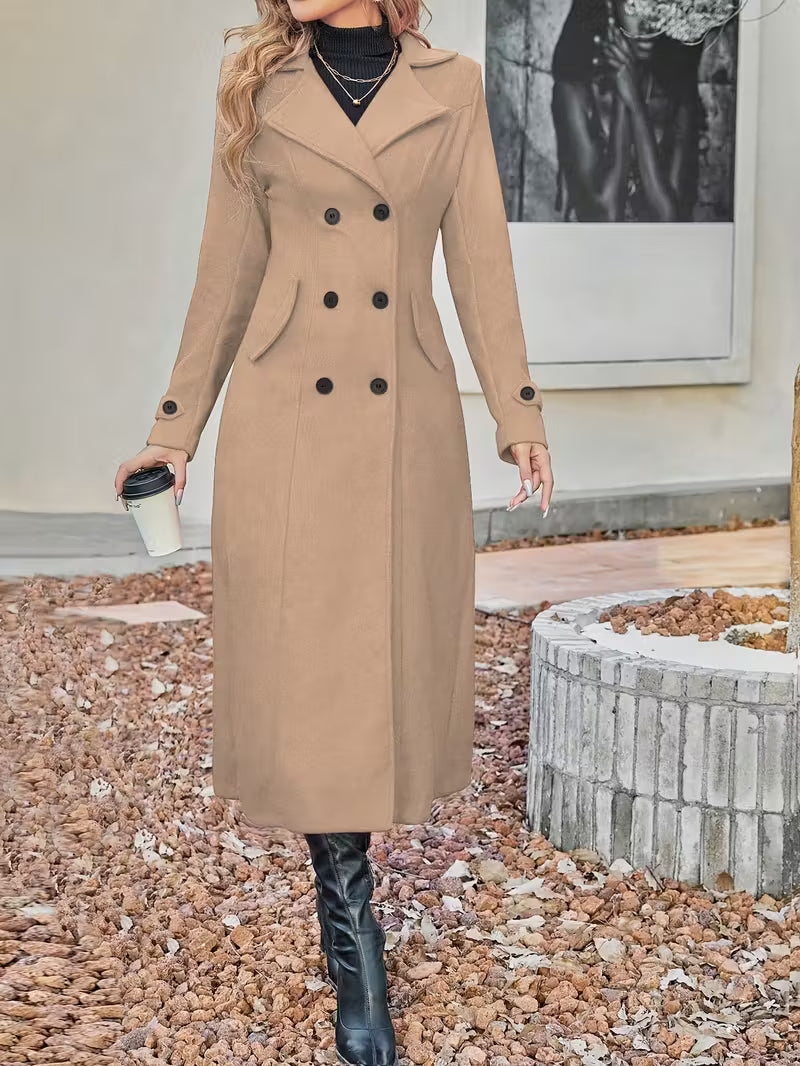 Sofia | Lang Dobbeltrækkede Frakke