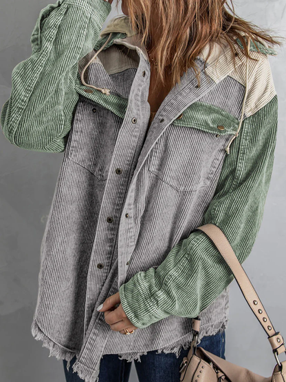 Astrid | Cordfløjl Jakke med hætte