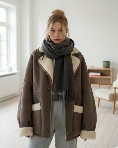 Susanne | Kort ruskindsfrakke